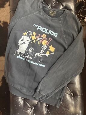 Retro Brand The Police 'Ghost in the Machine' Graphic Crewneck Sweater - Black